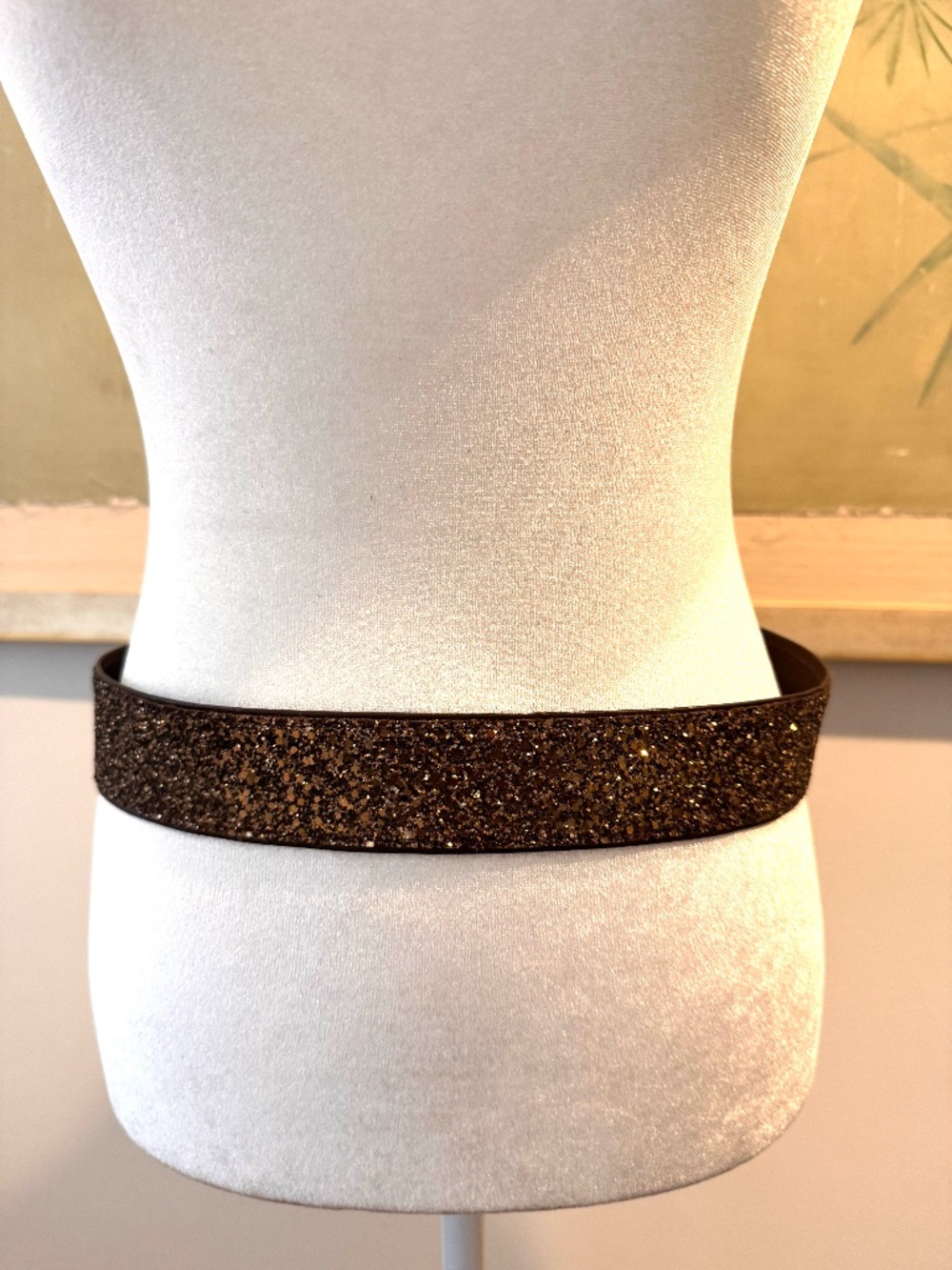HOSS Intropia Brown Sequin Velcro Closing Belt